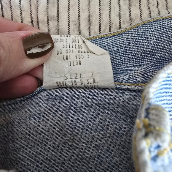 Vtg 90s Paris Blues Denim Shorts Lace Eyelet Trim 2" Inseam Size 26 - Picture 6 of 10